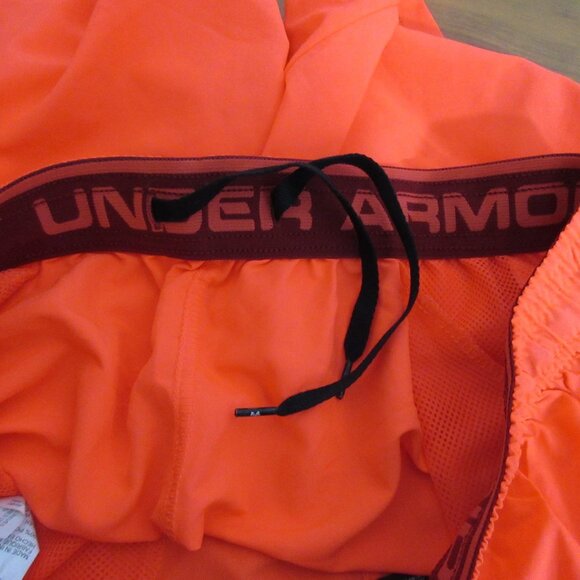 Under Armour Swim Trunks Mens Large Heat Gear Neon Orange Summer Preppy Pockets - Picture 4 of 9